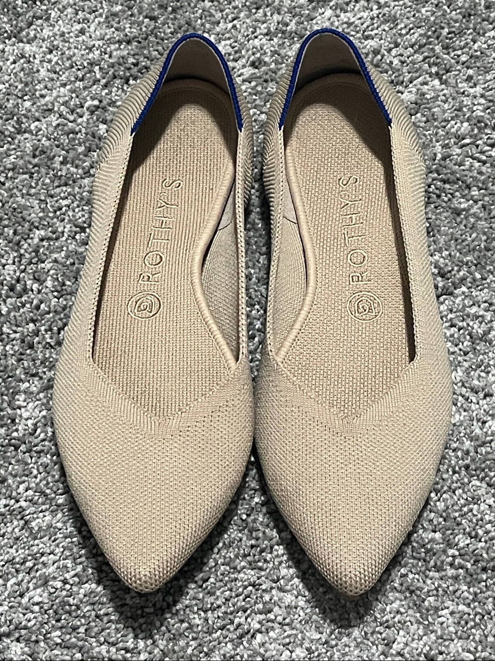 Rothys The  Point In Ecru Tan Flats Size Women's 8.5 Tortoise swirl sole